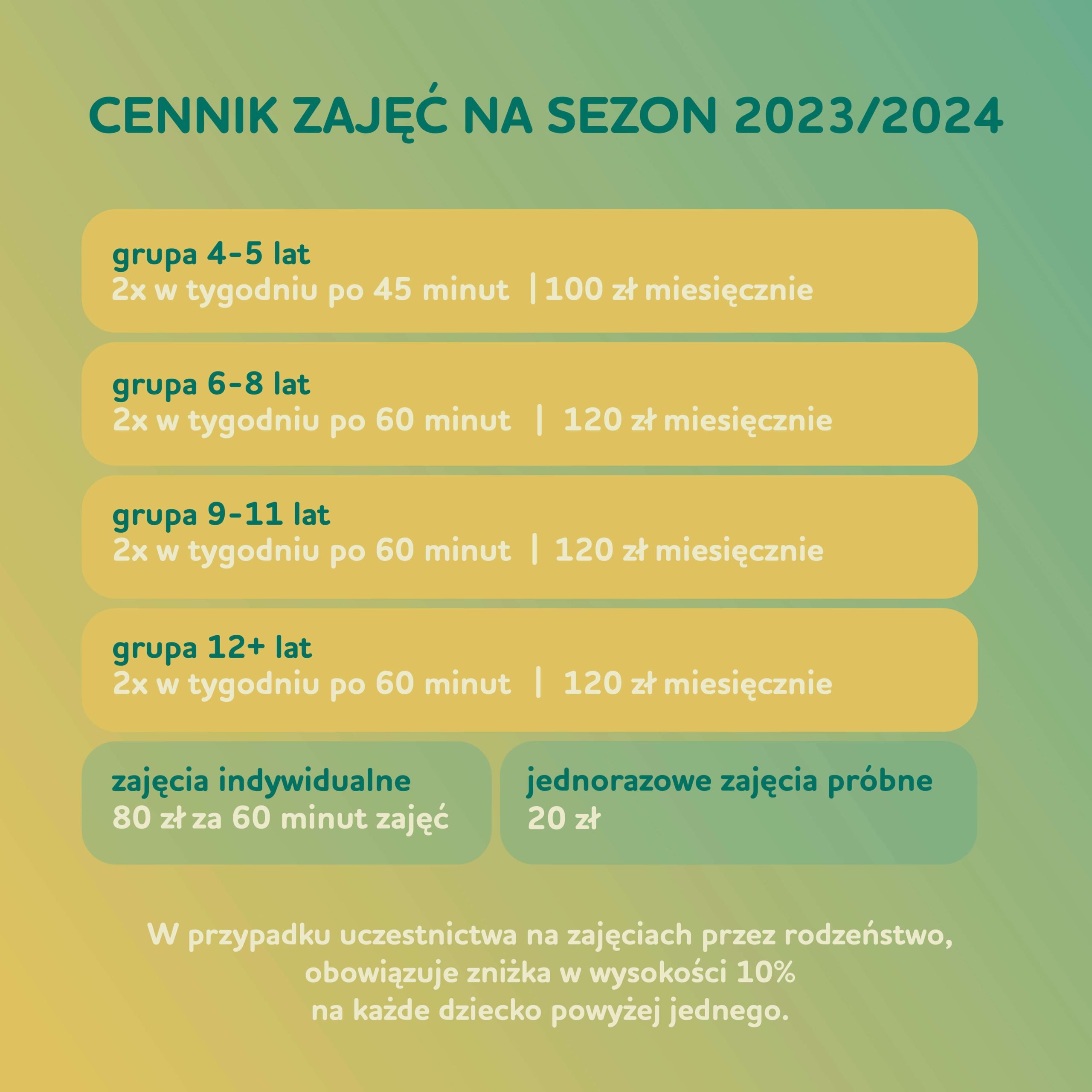 Enjoy Dance Studio - cennik
